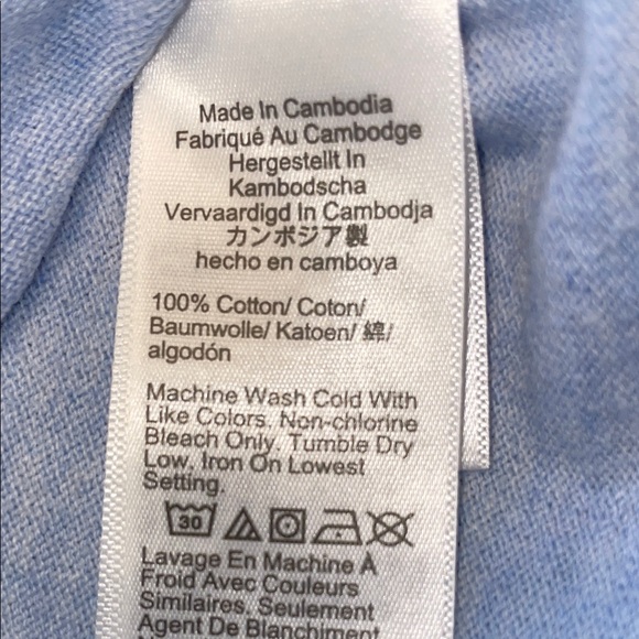 J. Crew Factory Cotton Sky Blue Muscle Tee - Picture 4 of 6